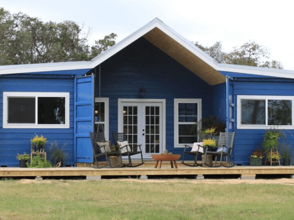 affordable farmhouse made from a shipping container