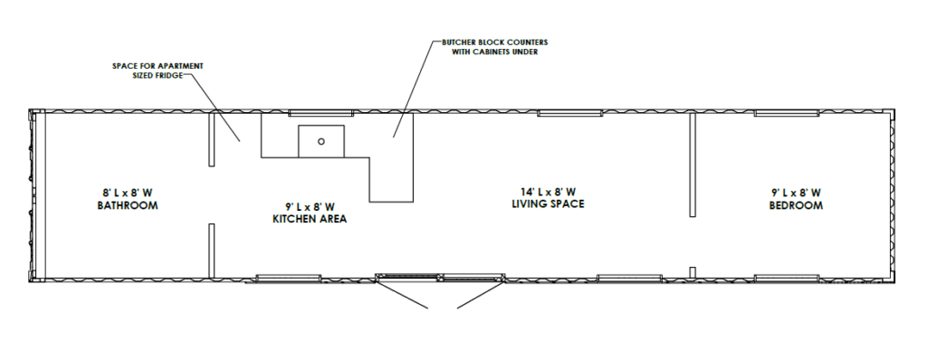 40 ft roughed in container home