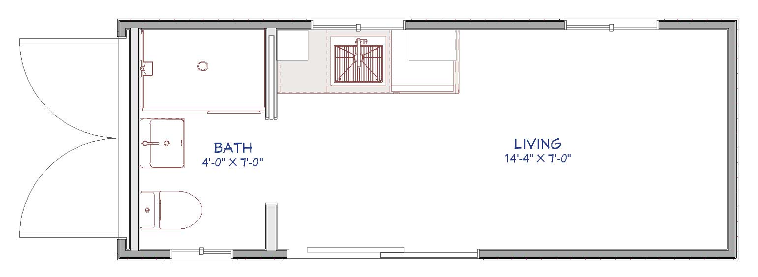 the ezra: 20ft container home floor plan