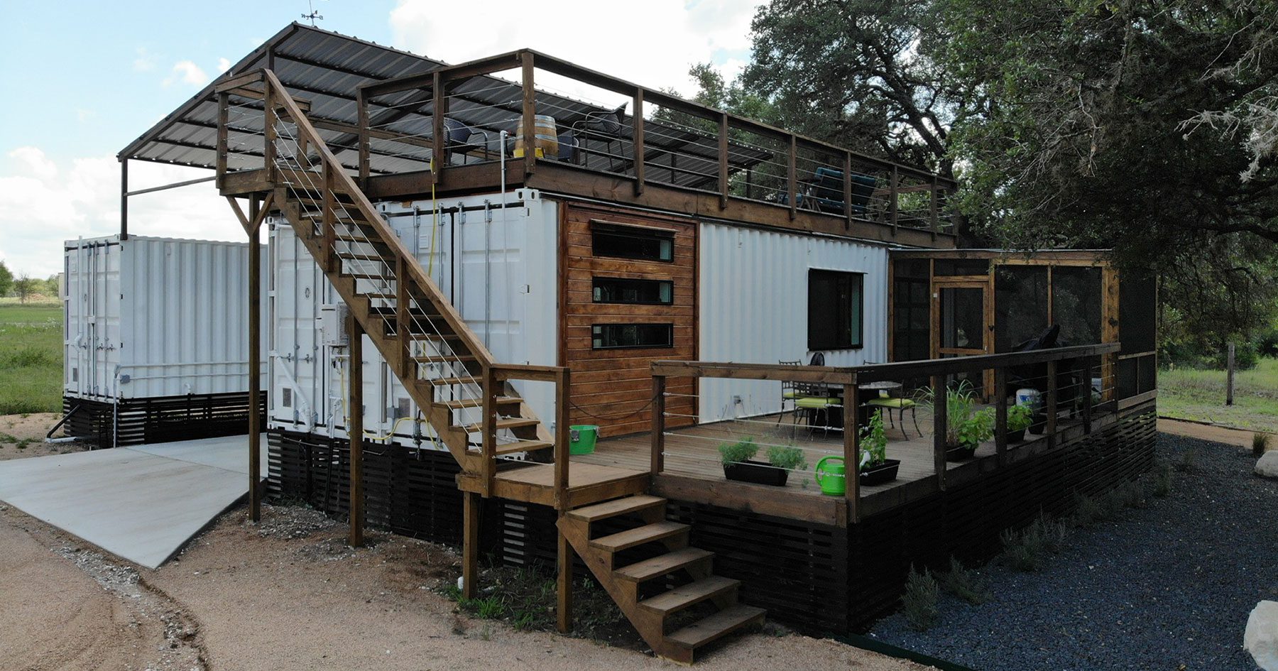 single story container home