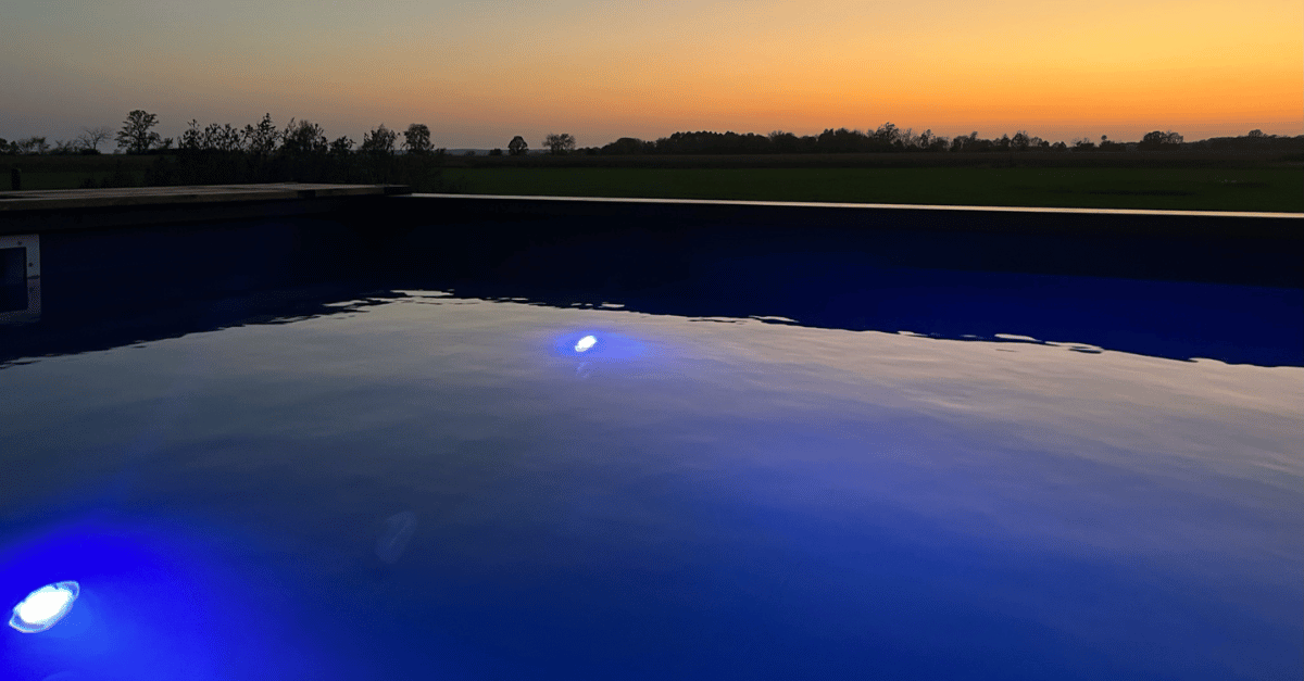 BC Pool Overview at sunset