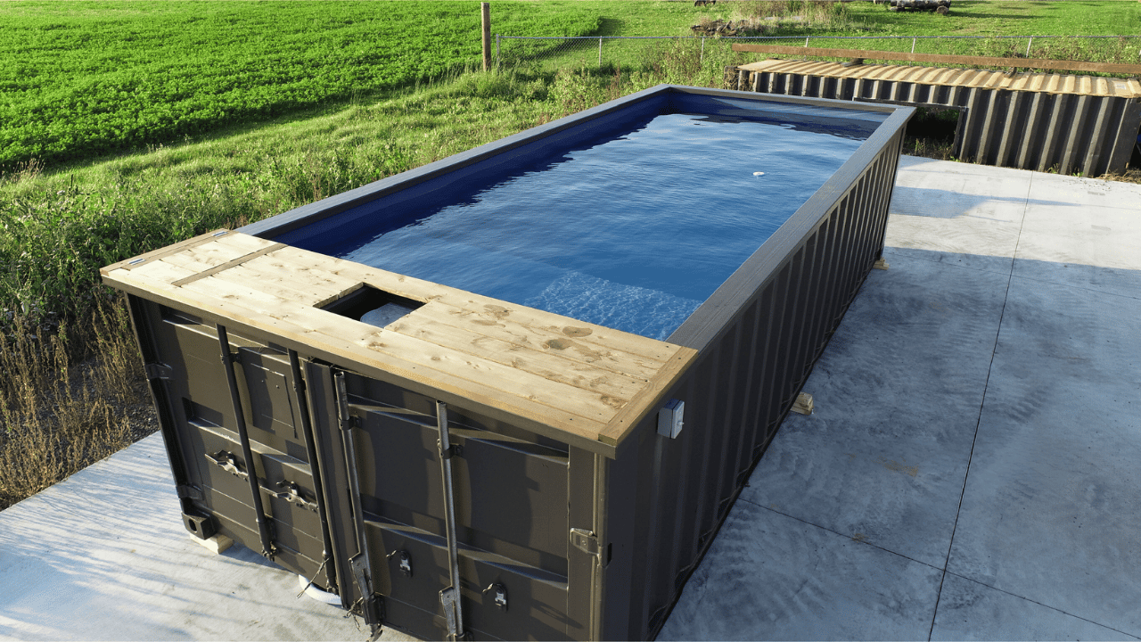 swimming pool in container