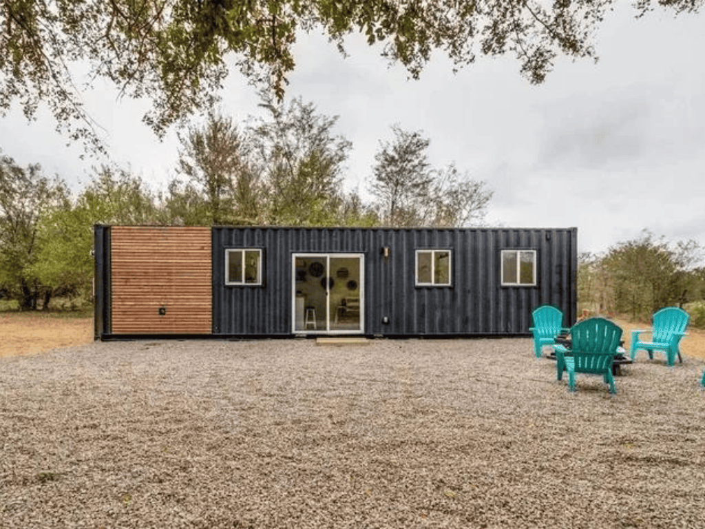 front yard of the container home