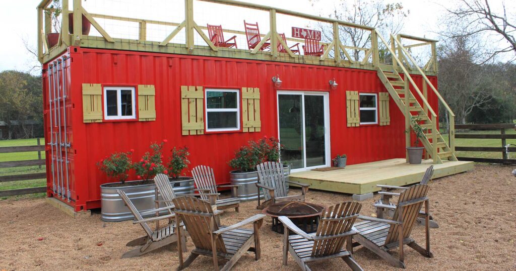 red container home with roof