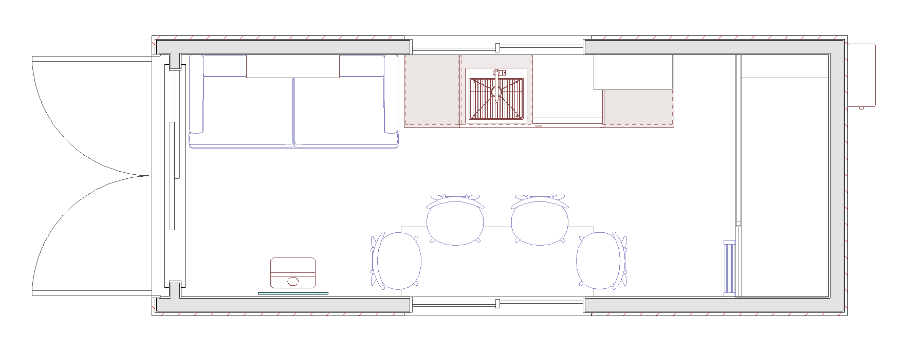 standard container home floor plan