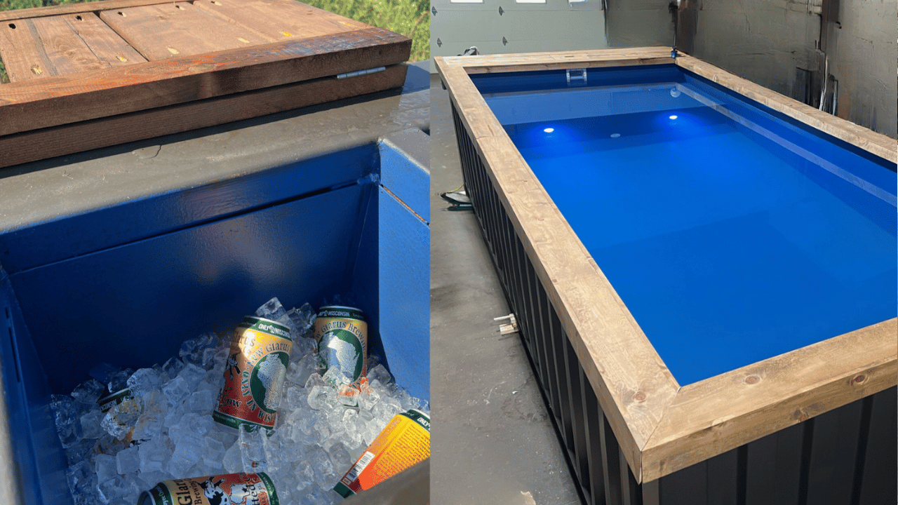 swimming pool in container